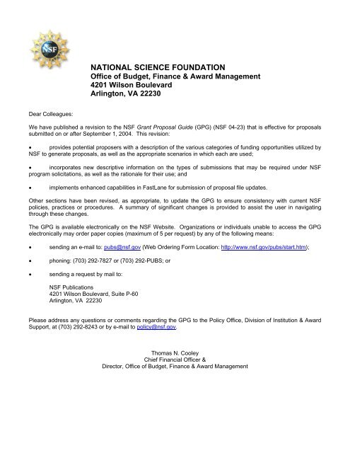 NSF Grant Proposal Guide