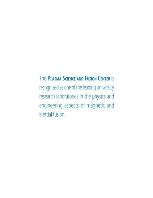 Download a copy of the latest PSFC Progress Report - Plasma ...