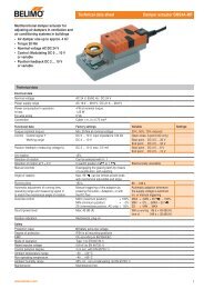 Technical data sheet Damper actuator SM24A-MF - Betec Controls BV