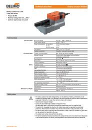 Technical data sheet Rotary actuator SR230A - Betec Controls BV