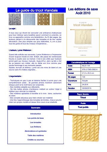 Le guide du tricot irlandais - Comptoir Saint Merri