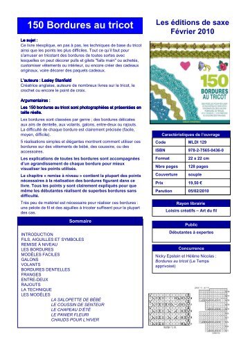 150 Bordures au tricot - Comptoir Saint Merri