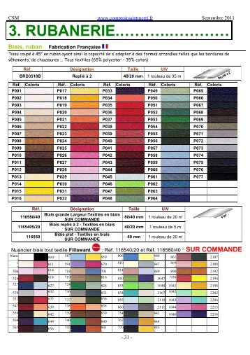 TÃ©lÃ©chargez notre catalogue Rubanerie - Comptoir Saint Merri