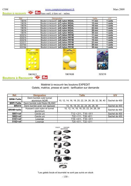 2009 03 Catalogue Mercerie Partie2PM - Comptoir Saint Merri