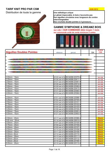 Gamme d'aiguilles circulaires Ã  embouts interchangeables Knit Pro ...
