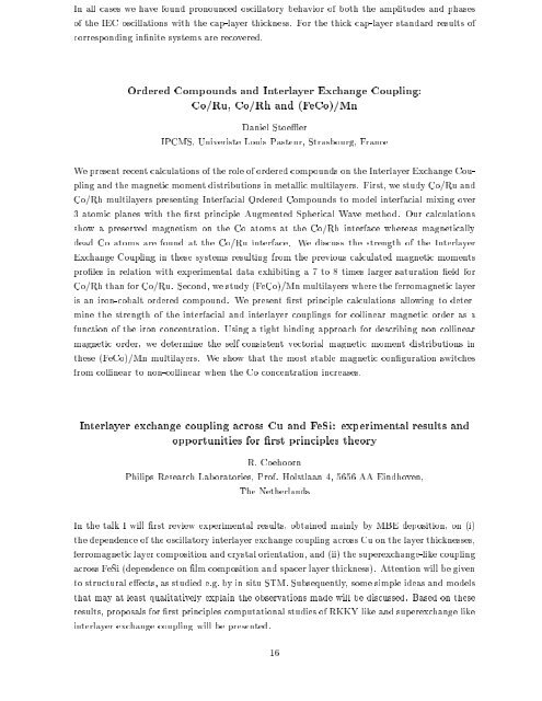 CALCULATION OF COMPLEX PROCESSES IN MATERIALS ... - Psi-k