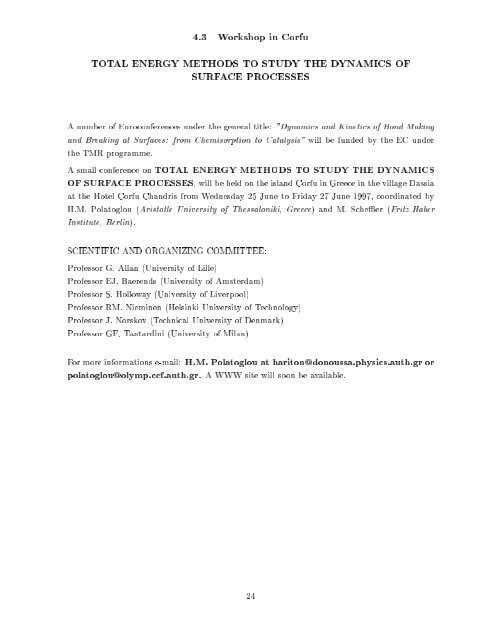 CALCULATION OF COMPLEX PROCESSES IN MATERIALS ... - Psi-k