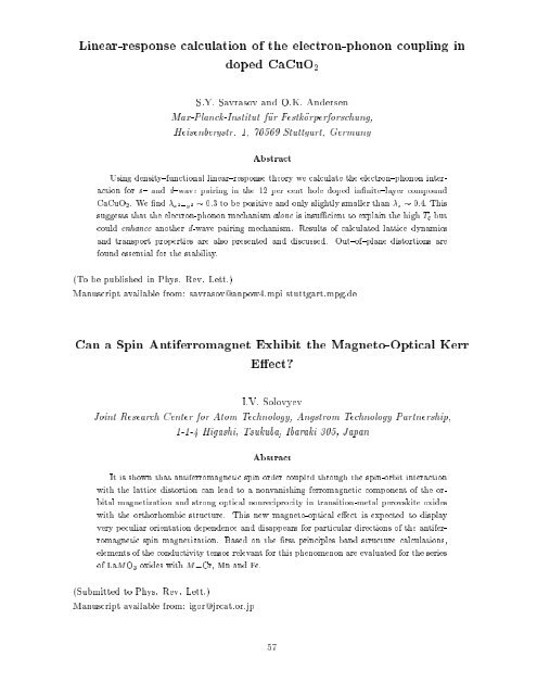 CALCULATION OF COMPLEX PROCESSES IN MATERIALS ... - Psi-k