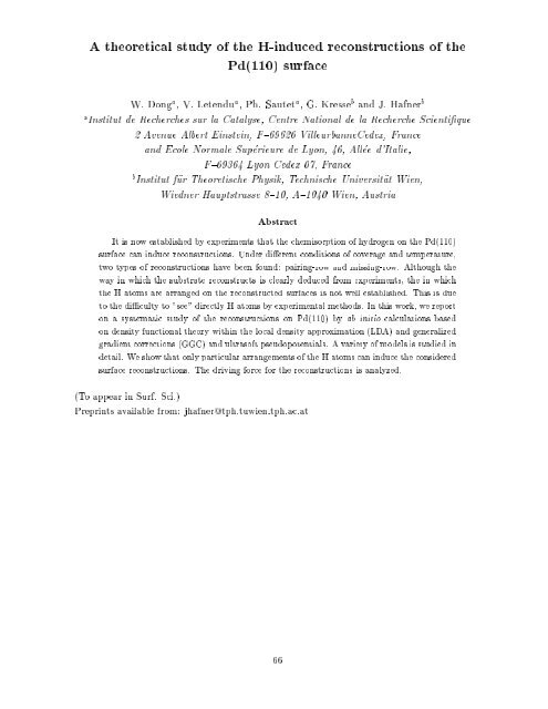 CALCULATION OF COMPLEX PROCESSES IN MATERIALS ... - Psi-k