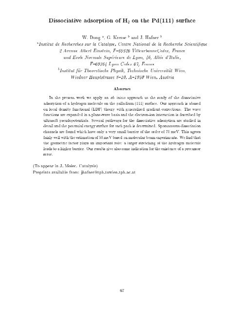 CALCULATION OF COMPLEX PROCESSES IN MATERIALS ... - Psi-k