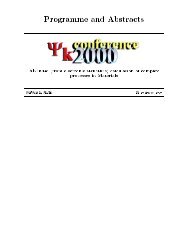 Programme and Abstracts Ab initio (from electronic structure ... - Psi-k