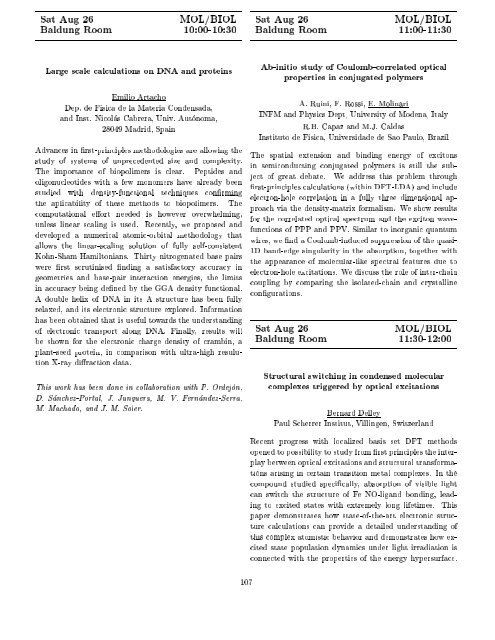 Programme and Abstracts Ab initio (from electronic structure ... - Psi-k