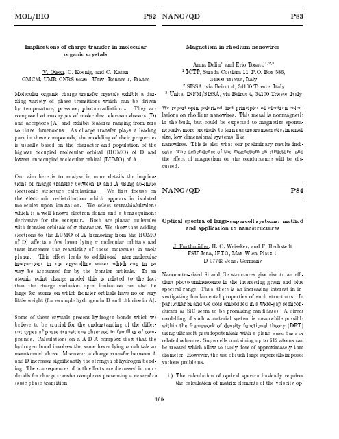 Programme and Abstracts Ab initio (from electronic structure ... - Psi-k