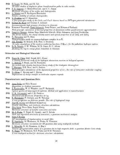 Programme and Abstracts Ab initio (from electronic structure ... - Psi-k