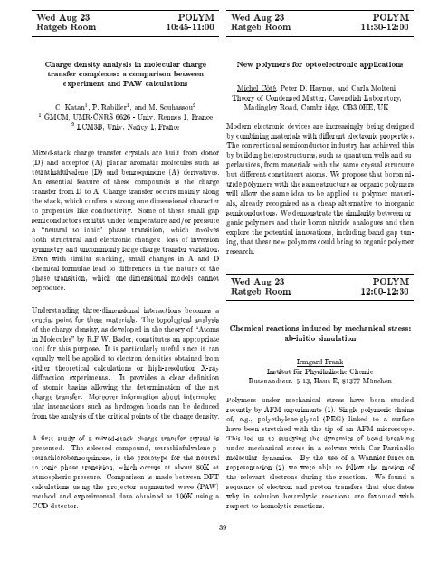 Programme and Abstracts Ab initio (from electronic structure ... - Psi-k