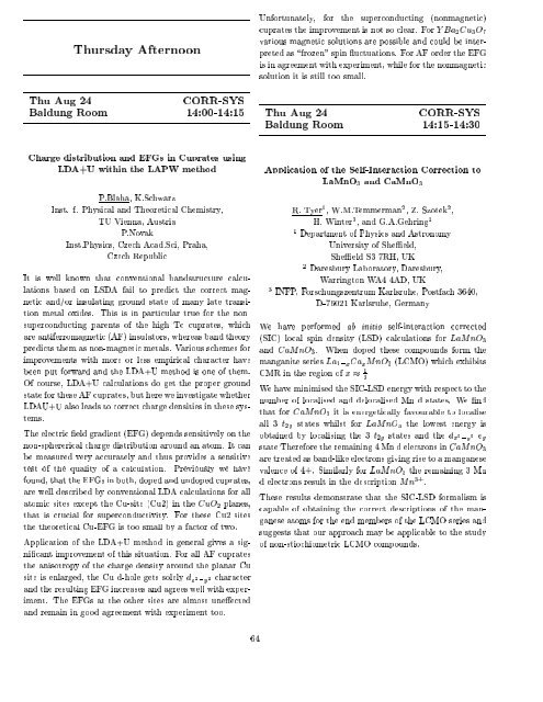 Programme and Abstracts Ab initio (from electronic structure ... - Psi-k