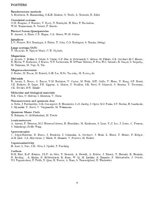 Programme and Abstracts Ab initio (from electronic structure ... - Psi-k