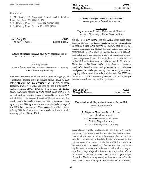 Programme and Abstracts Ab initio (from electronic structure ... - Psi-k