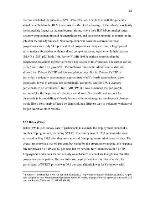 Evaluation of the Australian Wage Subsidy Special Youth ...