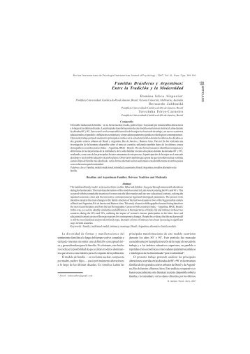Familias Brasileras y Argentinas: Entre la TradiciÃ³n y la Modernidad