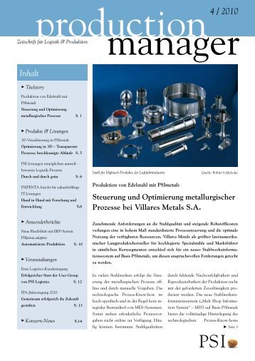 production manager 4/2010 - PSI Metals