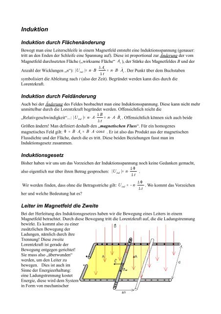 Zusammenfassung Induktion Teil 1 - Psiquadrat.de