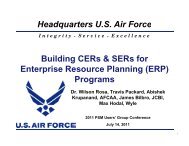 Building CERs and SERs for Enterprise Resource Planning