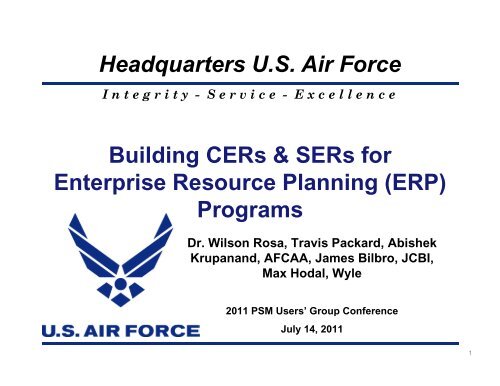 Building Cers And Sers For Enterprise Resource Planning