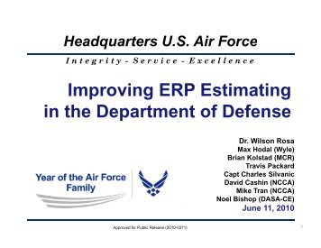 Improving ERP Cost Estimating in the DoD - Practical Software and ...