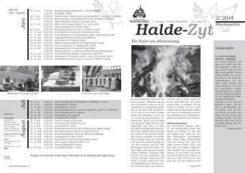 Mitteilungsblatt 2/2014 der Ökumenischen Gemeinde Halden St. Gallen