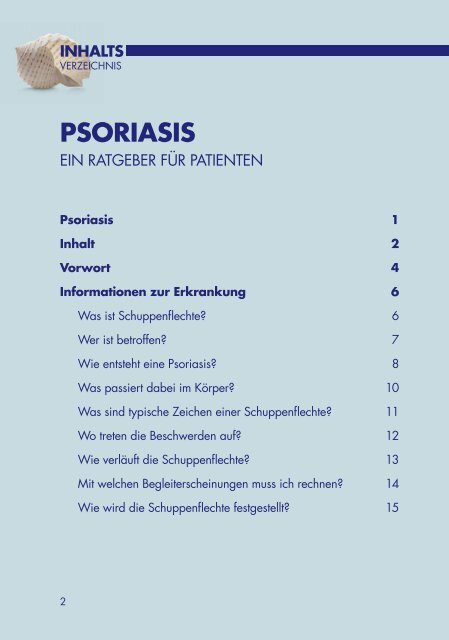 InfORmAtIOnen zuR eRkRAnkung - Psoriasis