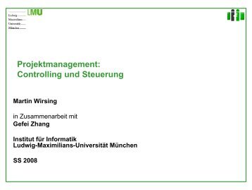 Projektmanagement: Controlling und Steuerung - PST