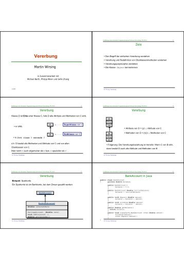 Vererbung - Programmierung und Softwaretechnik (PST)