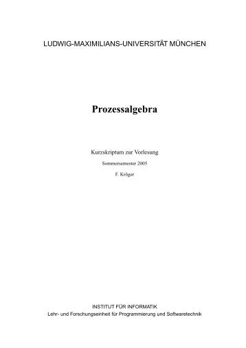 Prozessalgebra - Programmierung und Softwaretechnik (PST ...