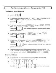 Row Operations and Inverse Matrices on the TI-83 - Pellissippi State ...