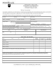 Employment Application - Penn State University