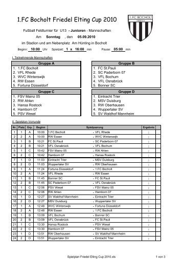 Turnierplan - PSV Wesel Fussball-Junioren