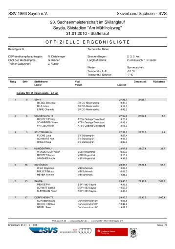 SSV 1863 Sayda e.V. Skiverband Sachsen - SVS 20 ... - PSV Zittau