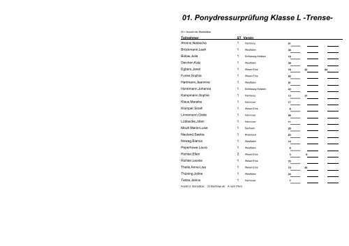 01. Ponydressurprüfung Klasse L -Trense- - psvwe