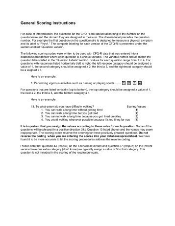 SPSS scoring instructions