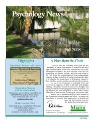 08 Alum News2.pmd - University of Miami, Psychology