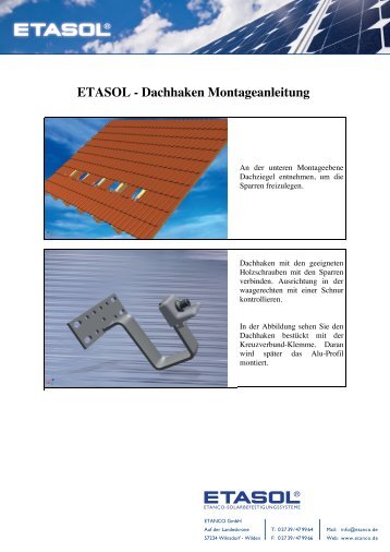 ETASOL - Dachhaken Montageanleitung - zur ETASOL