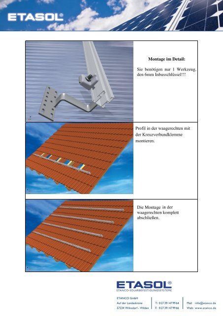 ETASOL - Dachhaken Montageanleitung - zur ETASOL