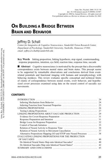 Schall, 2004, Ann Rev Psych 55 - Psychological Sciences ...