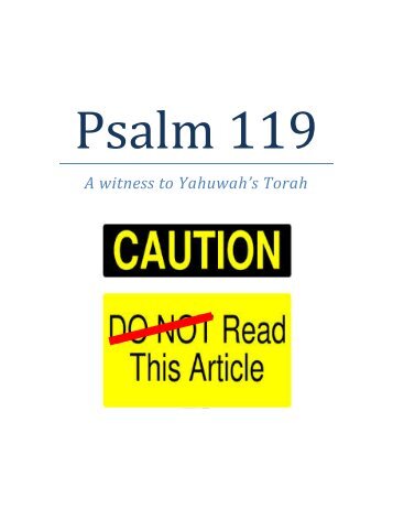 Psalm 119 - A witness to Yahuwah's Torah