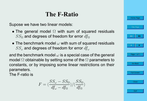 The F-Ratio