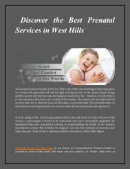 Discover the Best Prenatal Services in West Hills