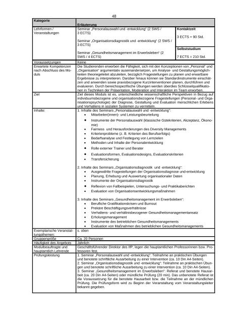 Modulhandbuch - Institut fÃ¼r Psychologie der RWTH Aachen