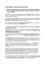 INFO Magister- Nebenfach Psychologie - Institut fÃ¼r Psychologie der ...