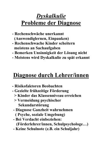 Dyskalkulie2. - Institut fÃ¼r Psychologie der RWTH Aachen